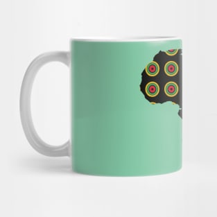 African map with Circle patterns in African colors Mug